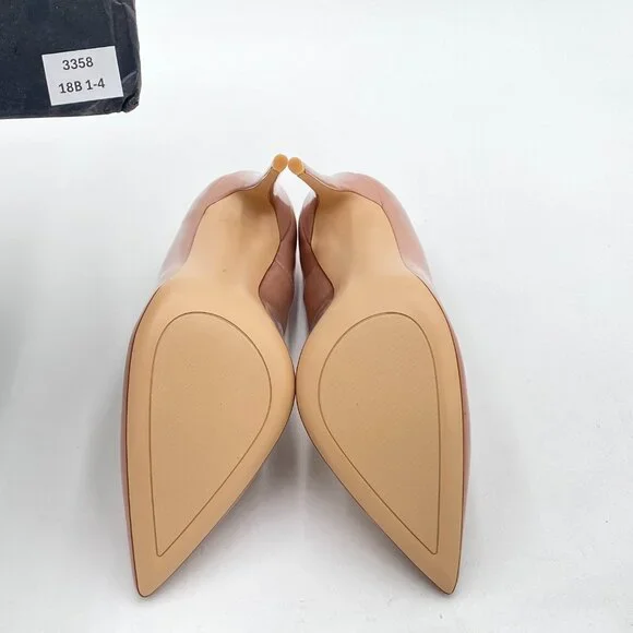 FSJ Nude Pointed Toe Pumps High Heel Sexy Stilettos Slip On Office Cute Evening - Picture 7 of 8